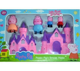 Peppa Pig paršiukų šeima ir pilis